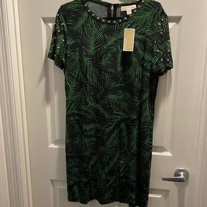 Michael Kors women dress size XL color black /green NWT